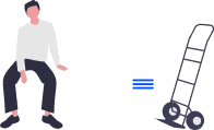 Warehouse worker moving boxes on a hand truck